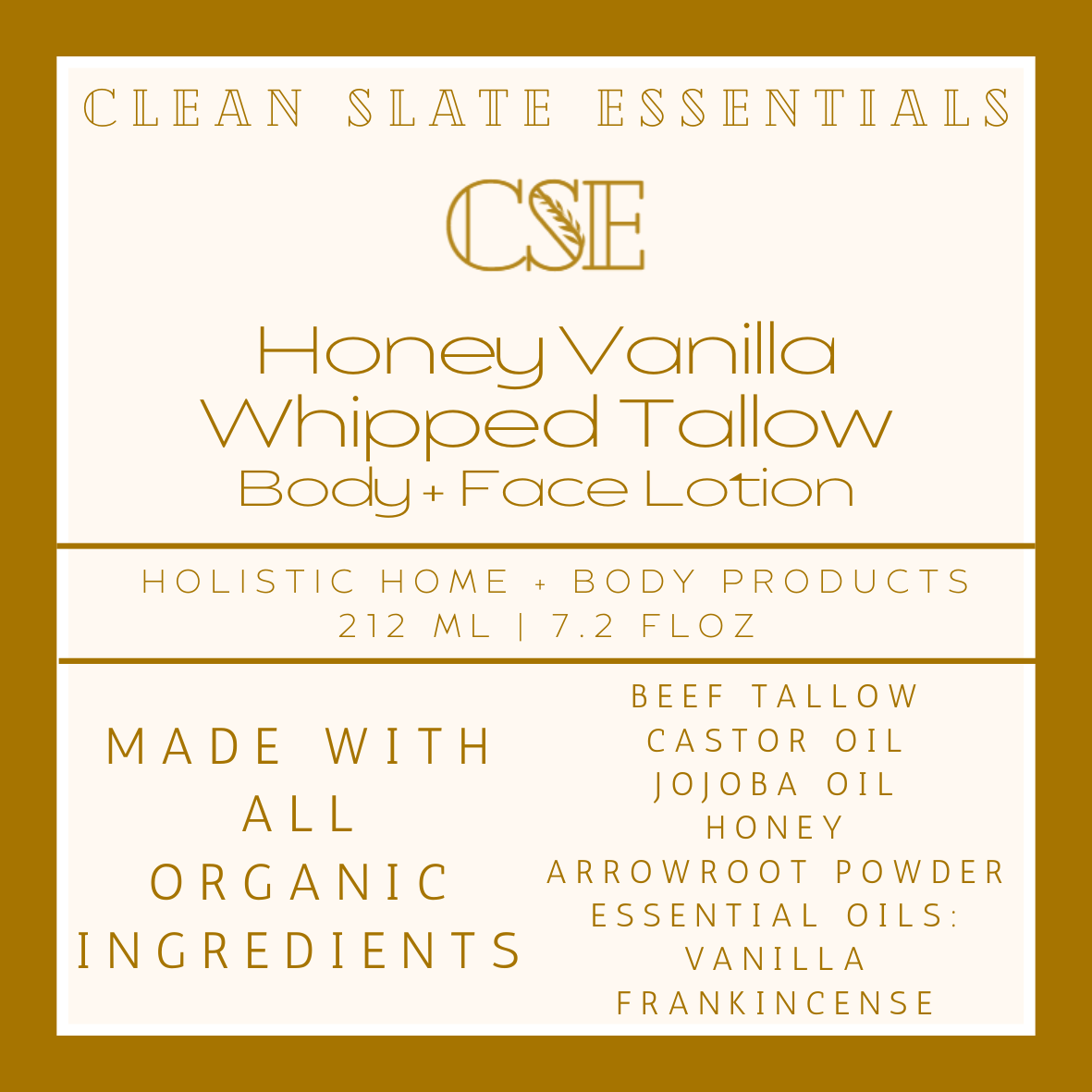 Honey Vanilla Whipped Tallow Lotion