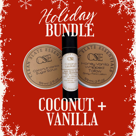 Holiday Gift Bundle - Lip Balm, Sugar Scrub, & Tallow Lotion!